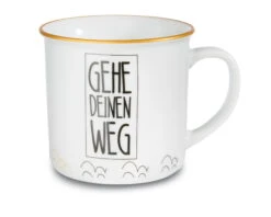 Nici 45013 Porzellantasse Metallic "Gehe Deinen Weg" Lama Kaffeetasse Teetasse